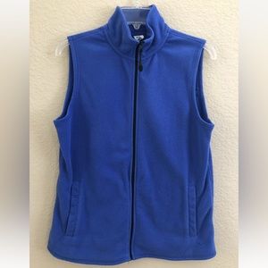 WOMENS EVERLAST ACTIVE FLEECE ZIP VEST BLUE WITH POCKETS SIZE MEDIUM